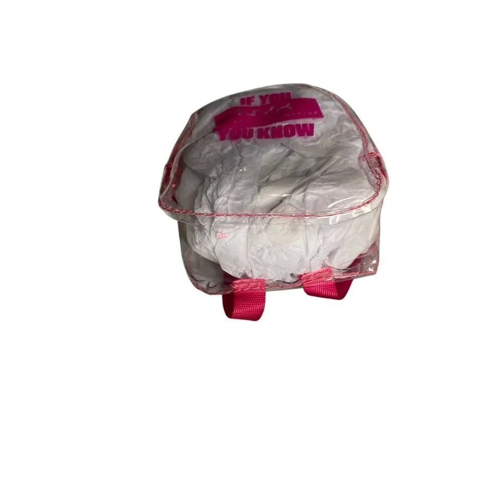 NYX Mini Backpack Keychain Clear Pink Makeup Bag Small Travel Pouch Cosmetics